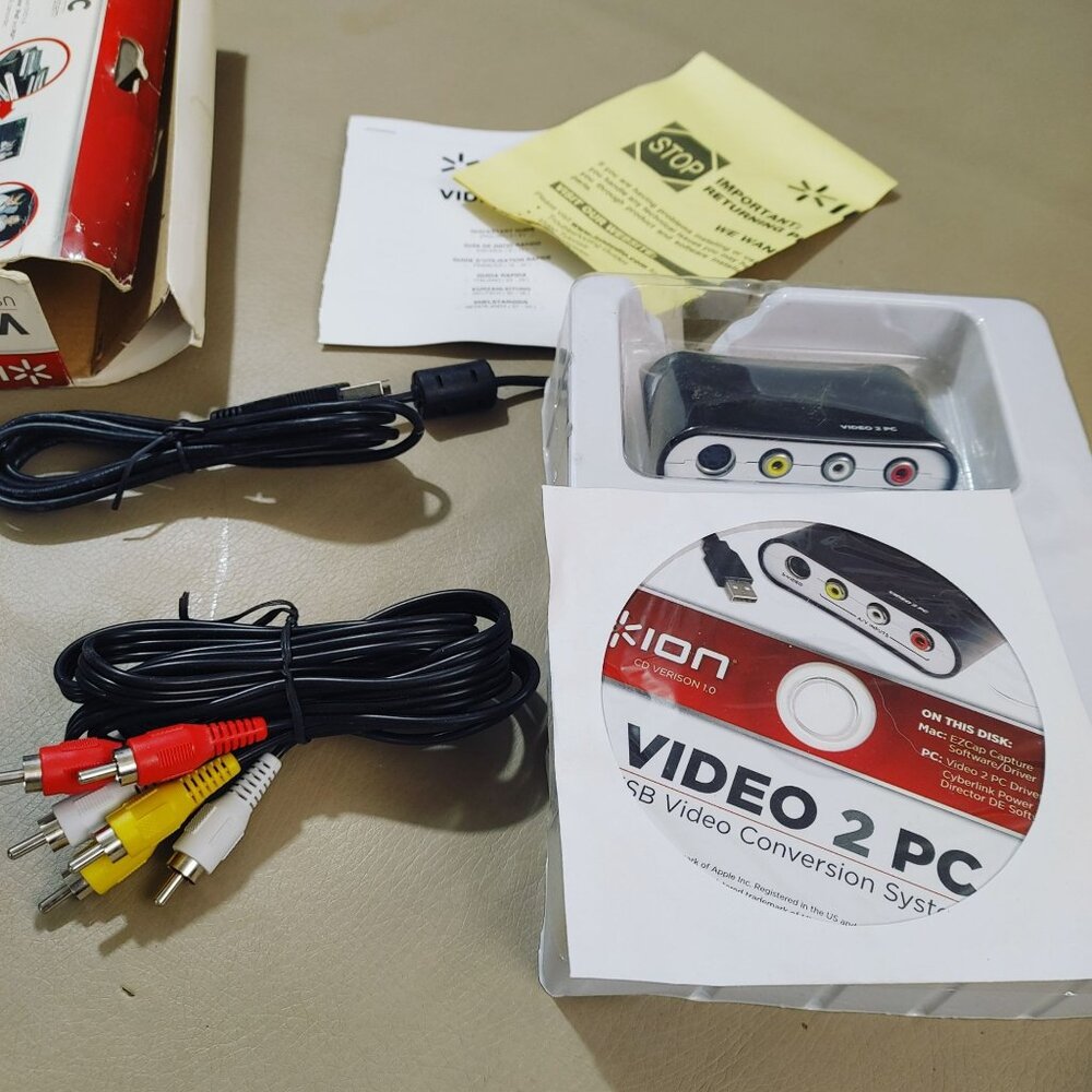 Video 2 PC USB Video Conversion System Cables Software Mac PC Compatible YouTube - Picture 2 of 12